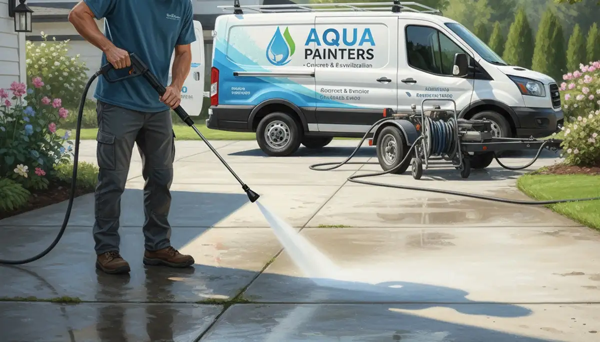 Concrete pressure cleaning service in Sacramento, CA for driveways, patios, and walkways