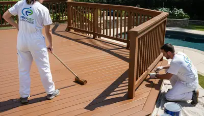 Sacramento deck painting service for wood and composite outdoor surfaces with durable protective finish