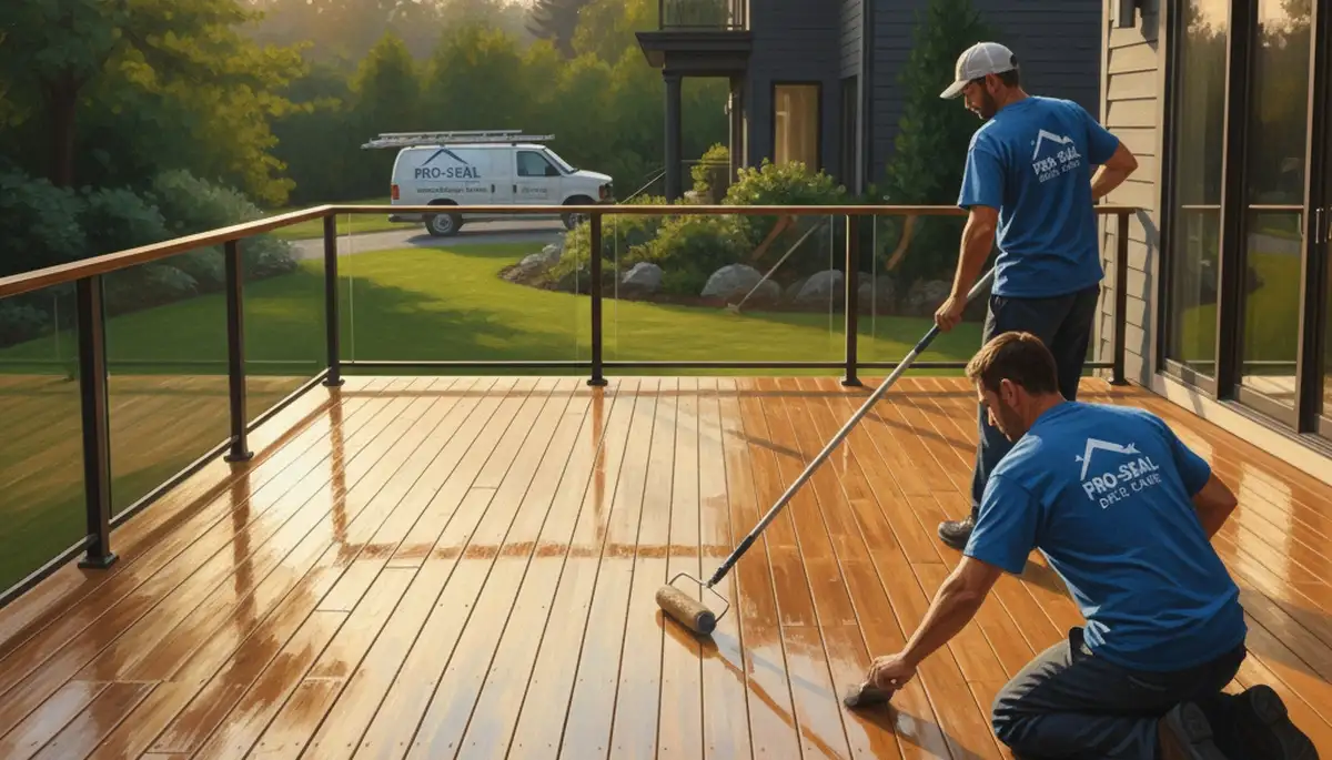 Deck sealing service in Sacramento, CA protects and restores a wooden deck from sun and heat