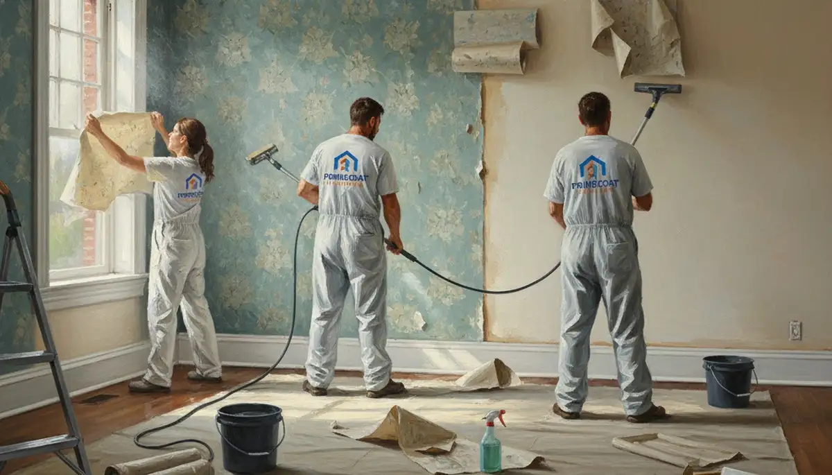 Sacramento, CA painters removing wallpaper for a smooth, clean wall finish